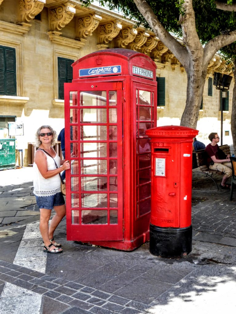 Red phone box and pillar box, Valletta, Malta, reflecting British heritage