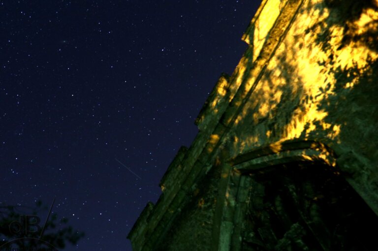 Starry sky and satellite-trail
